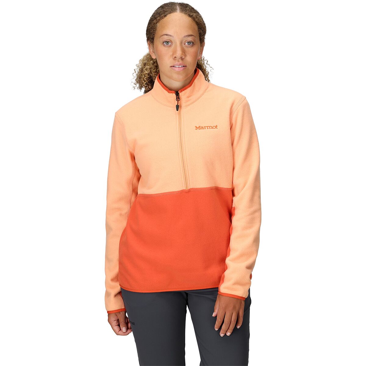 Marmot Marmot Women's Rocklin 1/2 Zip in Fresh Apricot / Ginger Blossom - Size: XS - $45.47 at Steep and Cheap