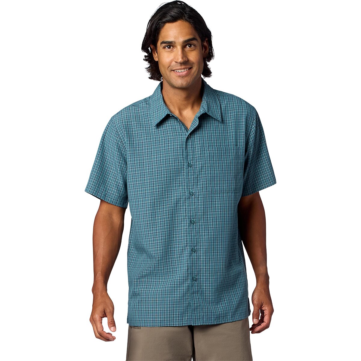 Marmot Men's Eldridge Novelty Classic Shirt in Seafloor Mini Oliver Plaid - Size: XL