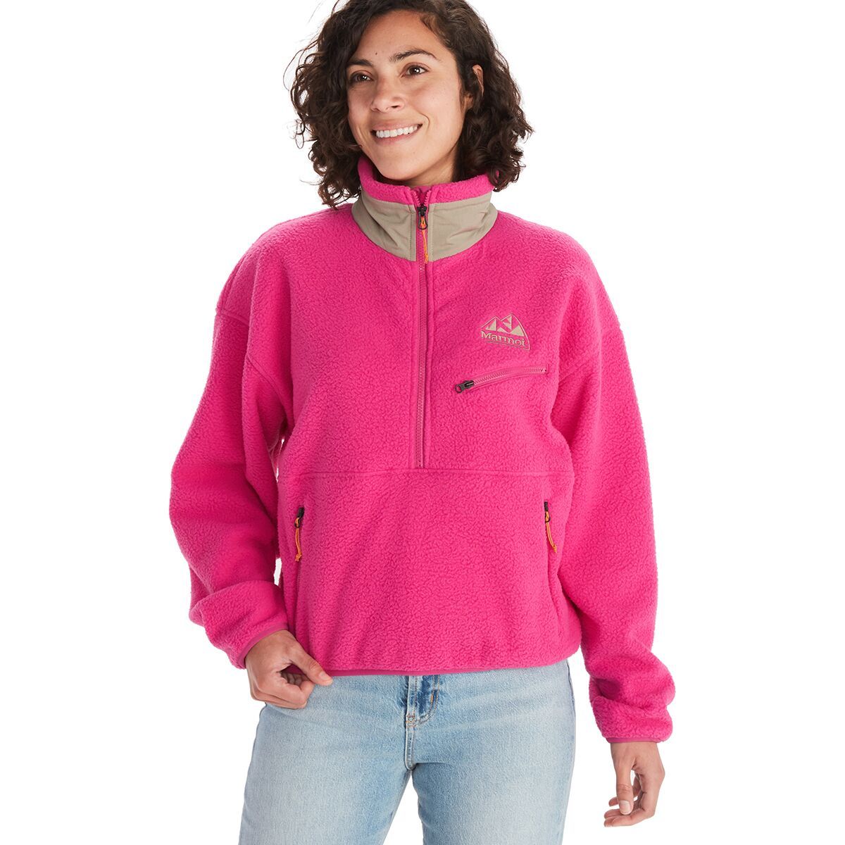 Marmot Women's 94 E.C.O. Recycled Fleece in Black / Dark Jungle - Size: Large