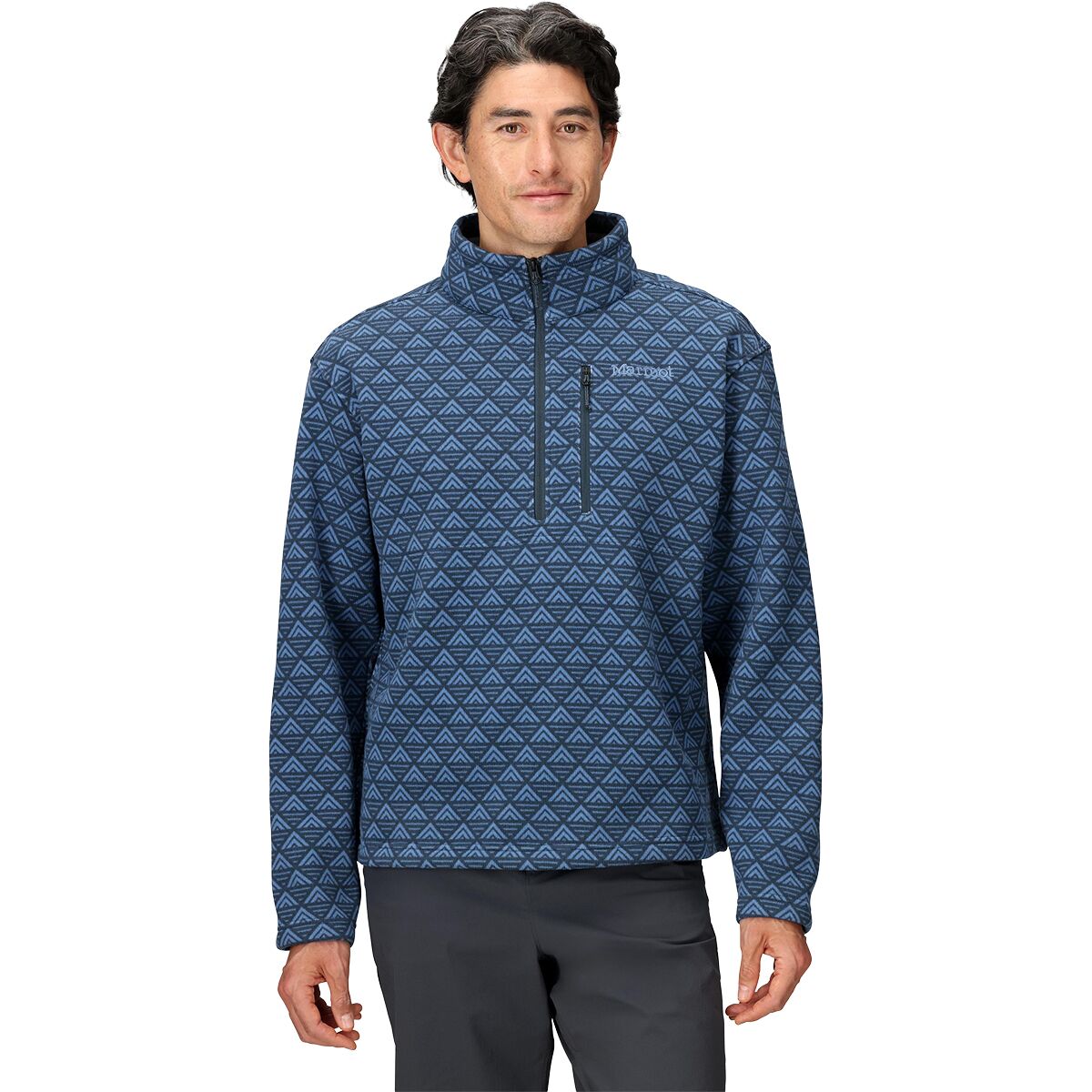 Marmot Men's Heavyweight Drop Line Printed 1/2-Zip in Thunderhead Geo Peaks - Size: XL