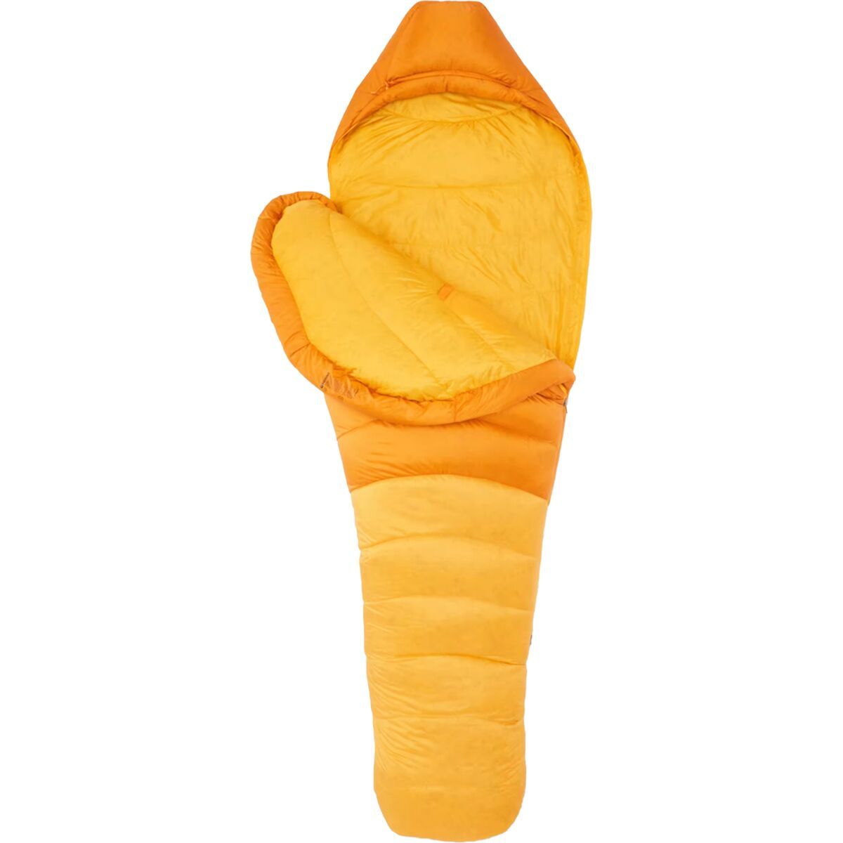 Marmot Lithium Sleeping Bag: 0F Down in Orange Pepper / Golden Sun - Size: Long/Left Zip