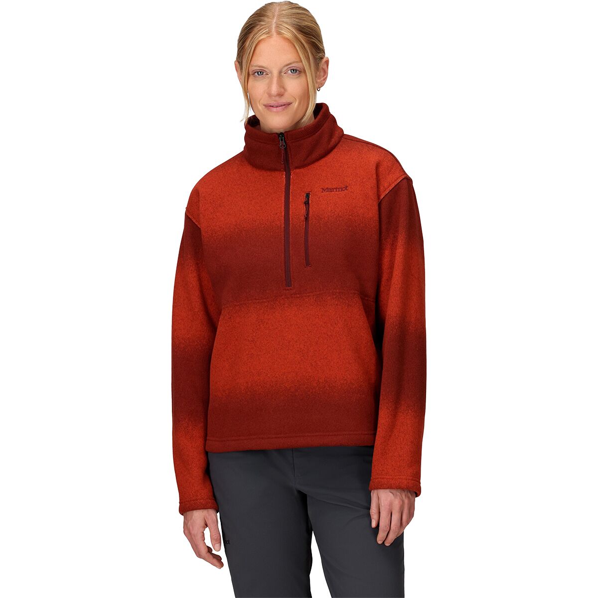 Marmot Marmot Women's Heavyweight Drop Line Printed 1/2-Zip in Sumac Ombre - Size: Large - $77.97 at Steep and Cheap