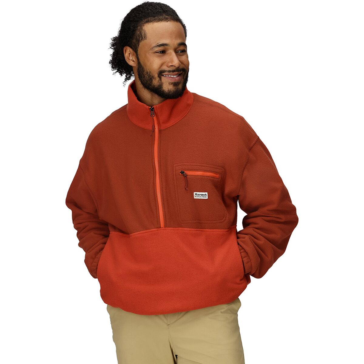 Marmot Men's Retro Rocklin 1/2-Zip Pullover in Pecan / Sumac - Size: Small