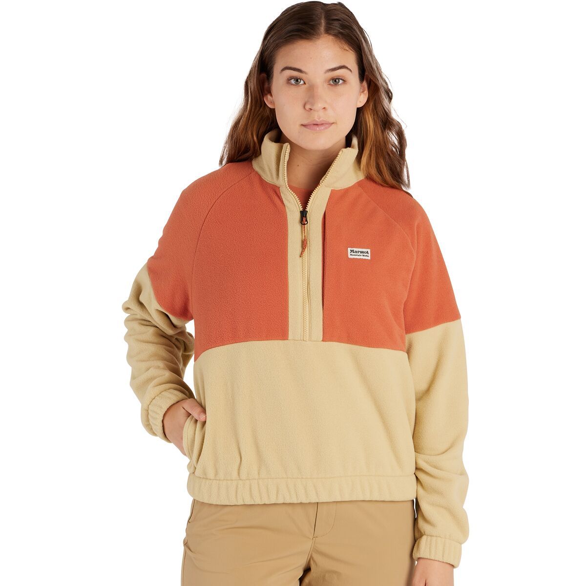 Marmot Women's Retro Rocklin 1/2-Zip Jacket in Sunburn / Grapefruit / Auburn - Size: XL