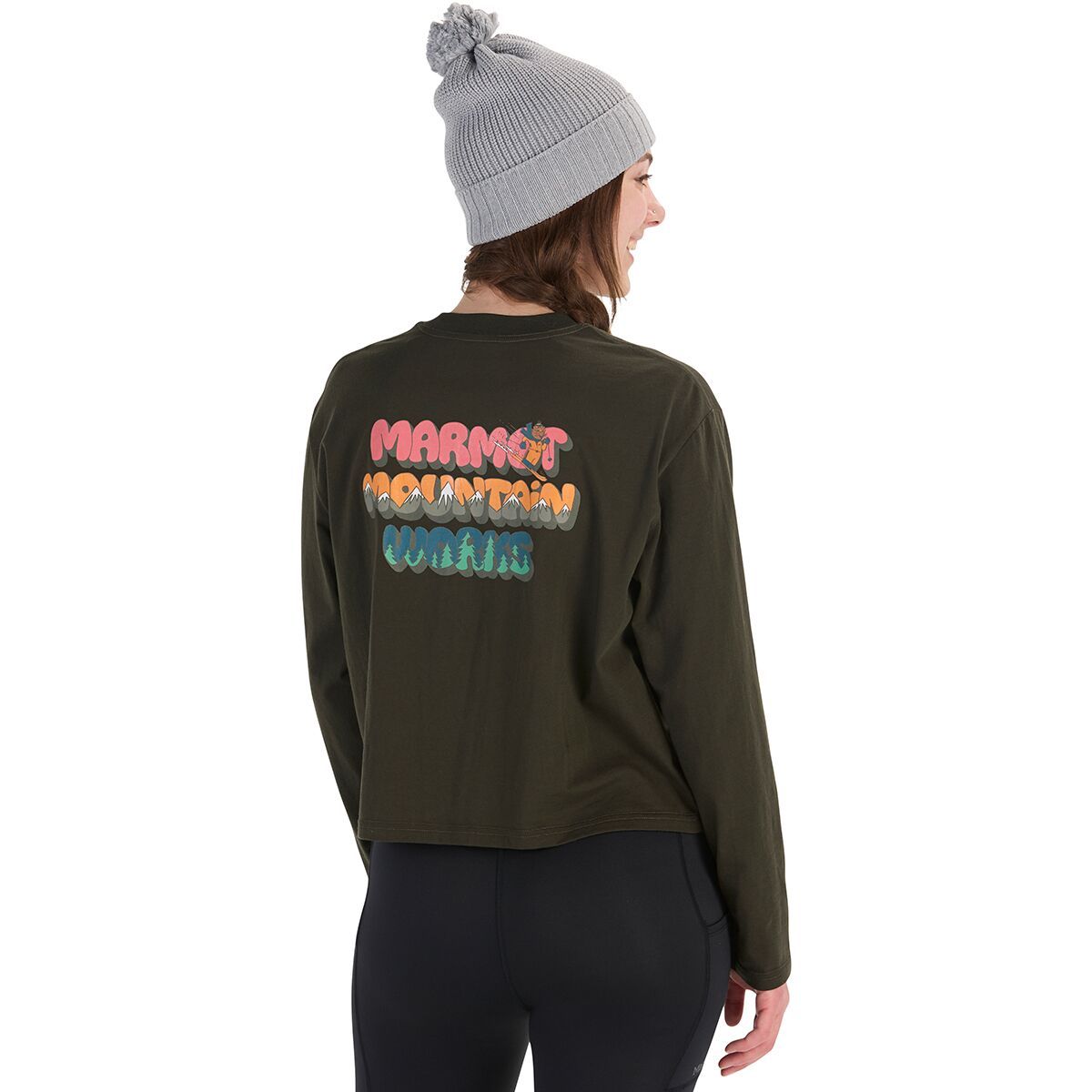 Marmot Women's Downhill Marty Boxy Long-Sleeve T-Shirt in Rosin Green - Size: XL