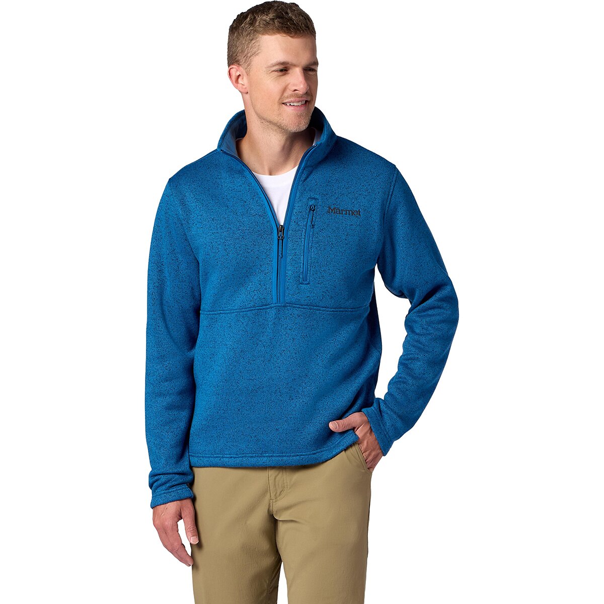Marmot Men's Drop Line 1/2-Zip Jacket in Nautical Blue Heather - Size: Large