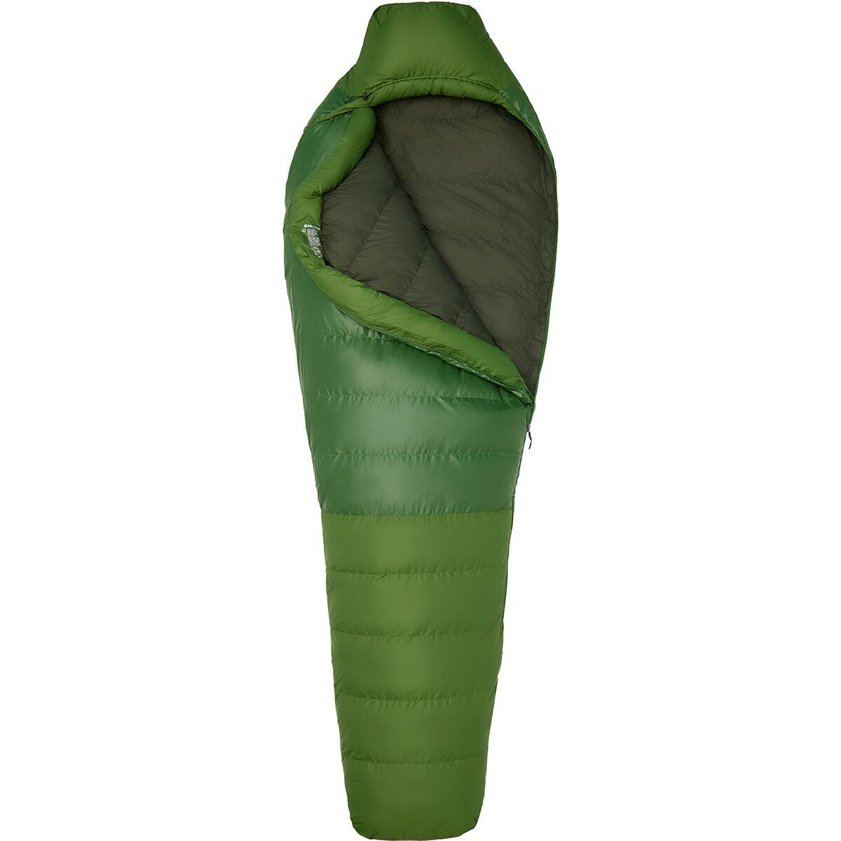 Marmot Mad River 30 Sleeping Bag: 30 Degree Down in Foliage / Rosin Green - Size: Regular/Left Zip
