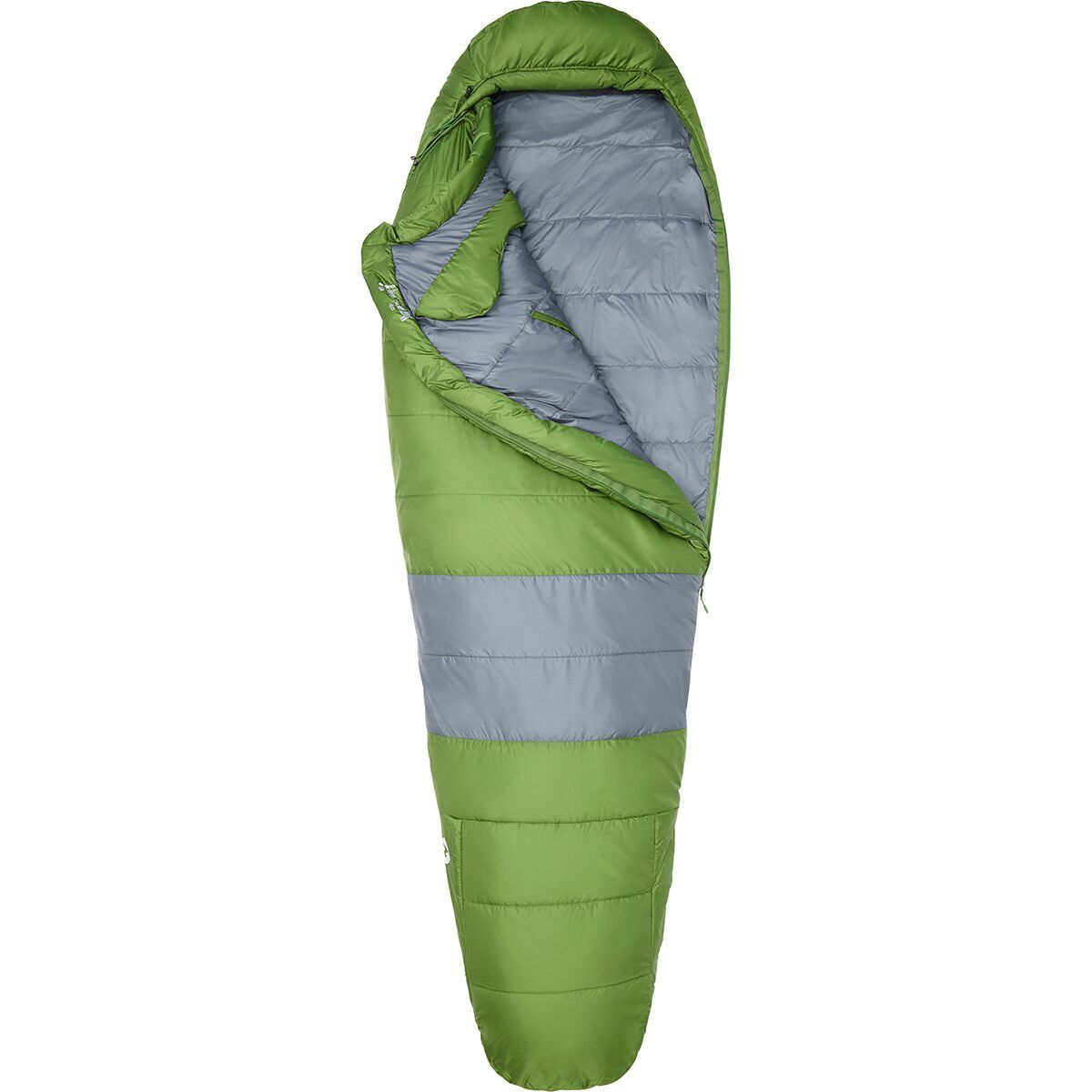Marmot Trestles Elite Eco 30 Sleeping Bag: 30F Synthetic in Foliage / Steel Onyx - Size: Long/Left Zip