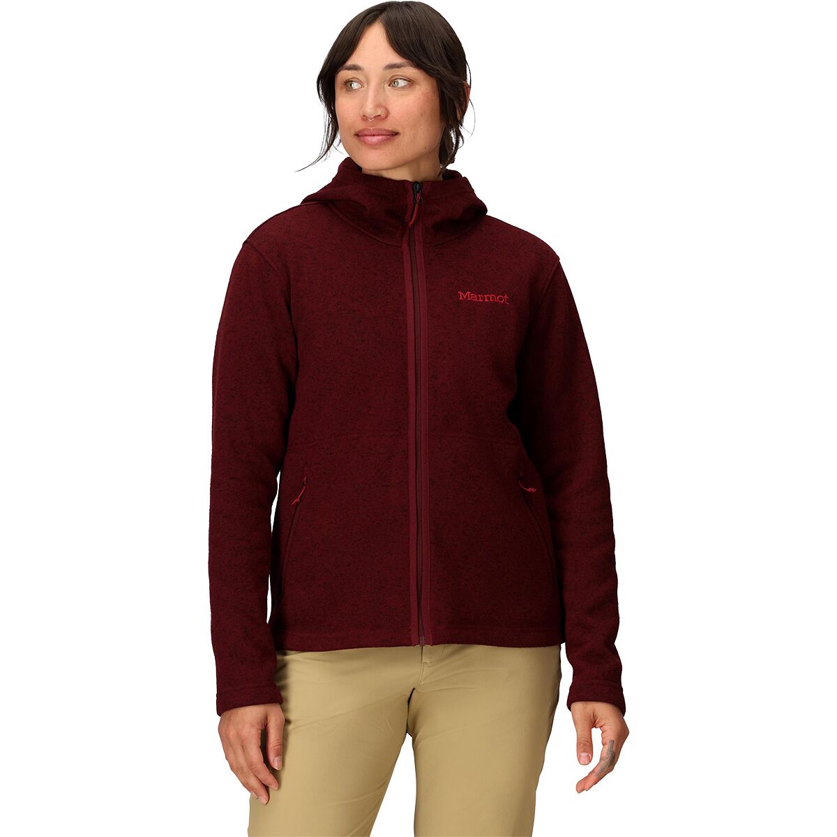 Marmot Women's Drop Line Full-Zip Hooded Jacket in Acai Berry Heather - Size: Small