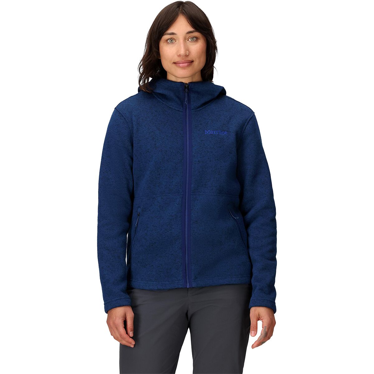 Marmot Women's Drop Line Full-Zip Hooded Jacket in Arctic Navy Heather - Size: Medium
