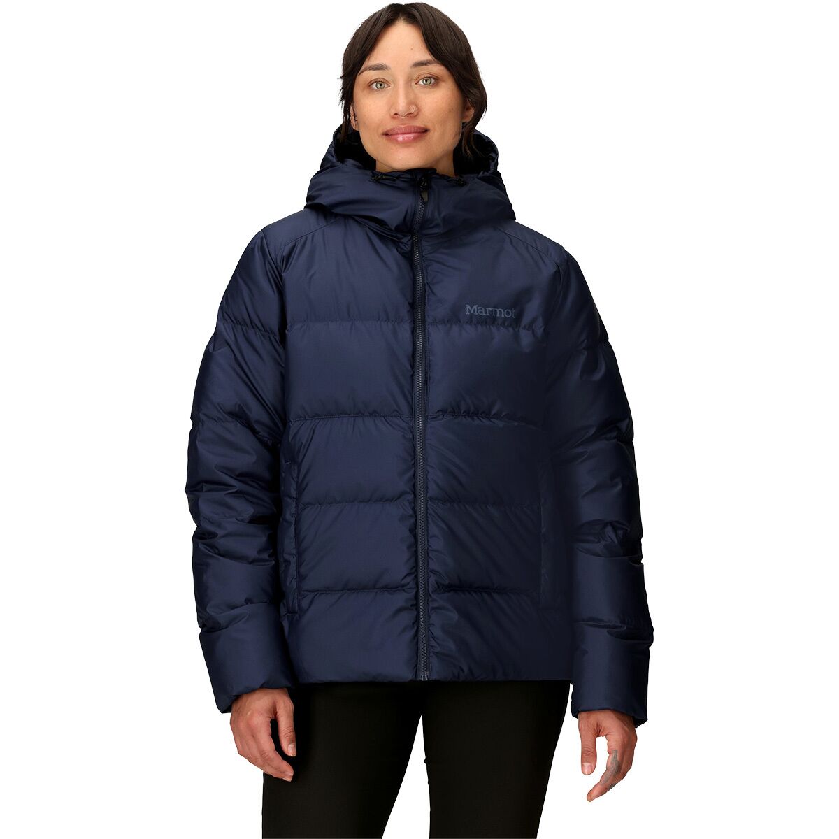 Marmot Women's Guides Down Hooded Jacket in Arctic Navy - Size: Large