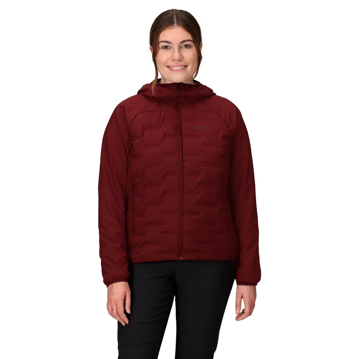 Marmot Women's WarmCube Active Aerothermal Hooded Jacket in Acai Berry - Size: Large