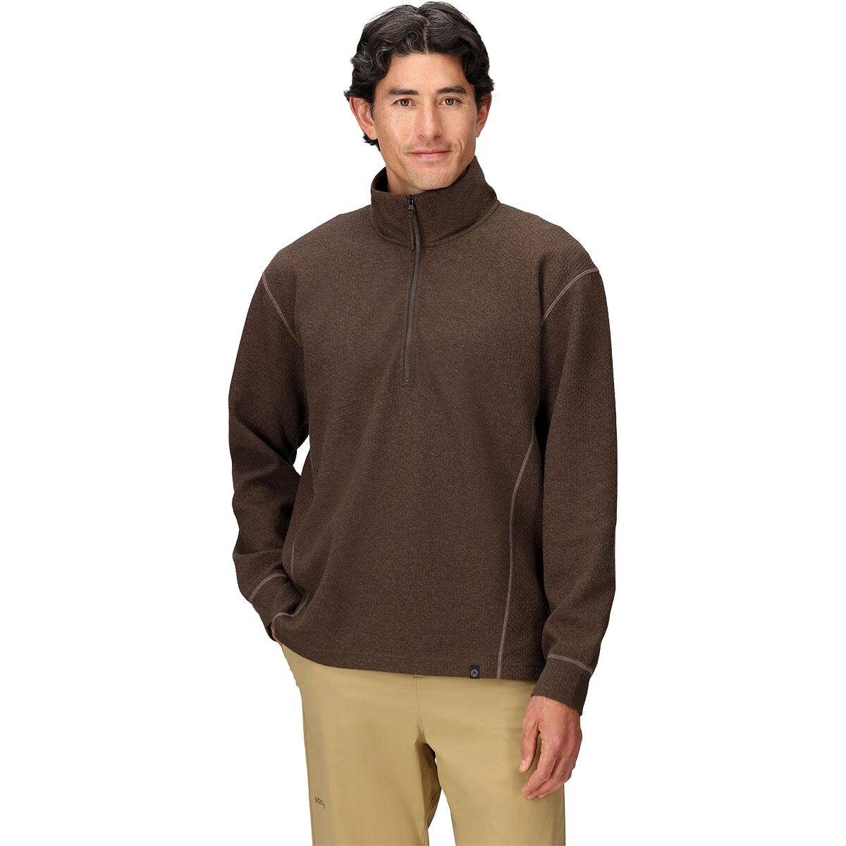 Marmot Men's Ridge Tech 1/2-Zip Top in Hickory Nut Heather - Size: Large