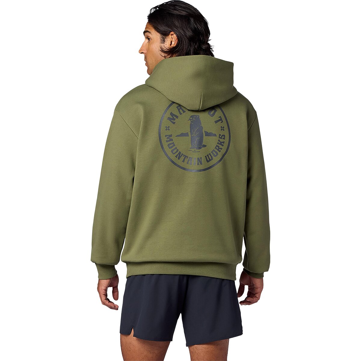 Marmot Men's MMW Circle Critter Hoodie in Olive Grove - Size: Small