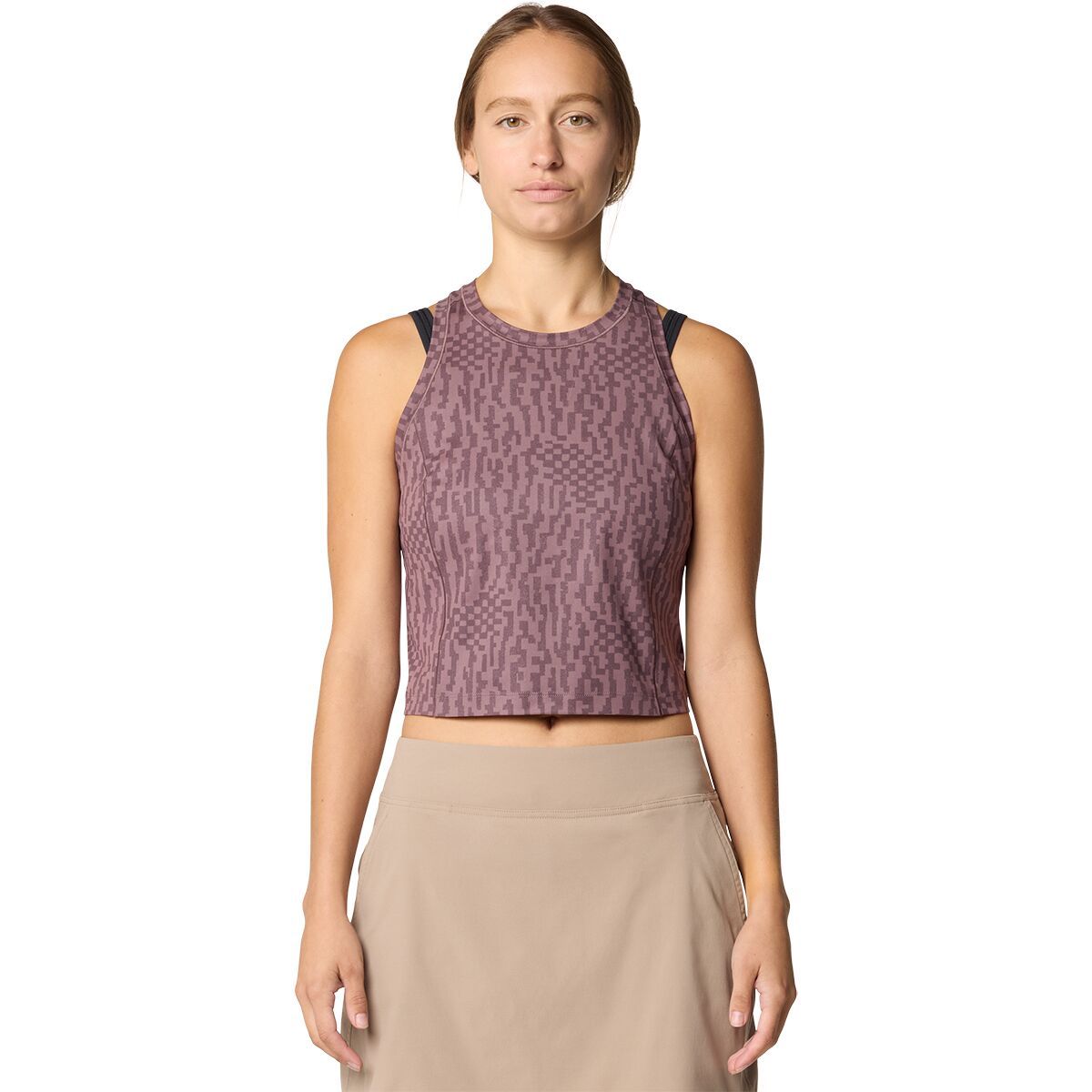 Mountain Hardwear Women's Mountain Stretch Tanklette in Warm Ash Digidaze Print - Size: XL