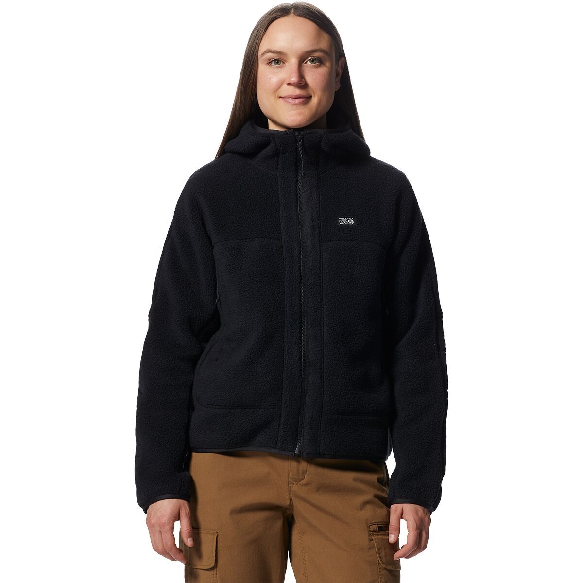 Mountain Hardwear Women's HiCamp Fleece Full-Zip Hooded Jacket in Black - Size: XL