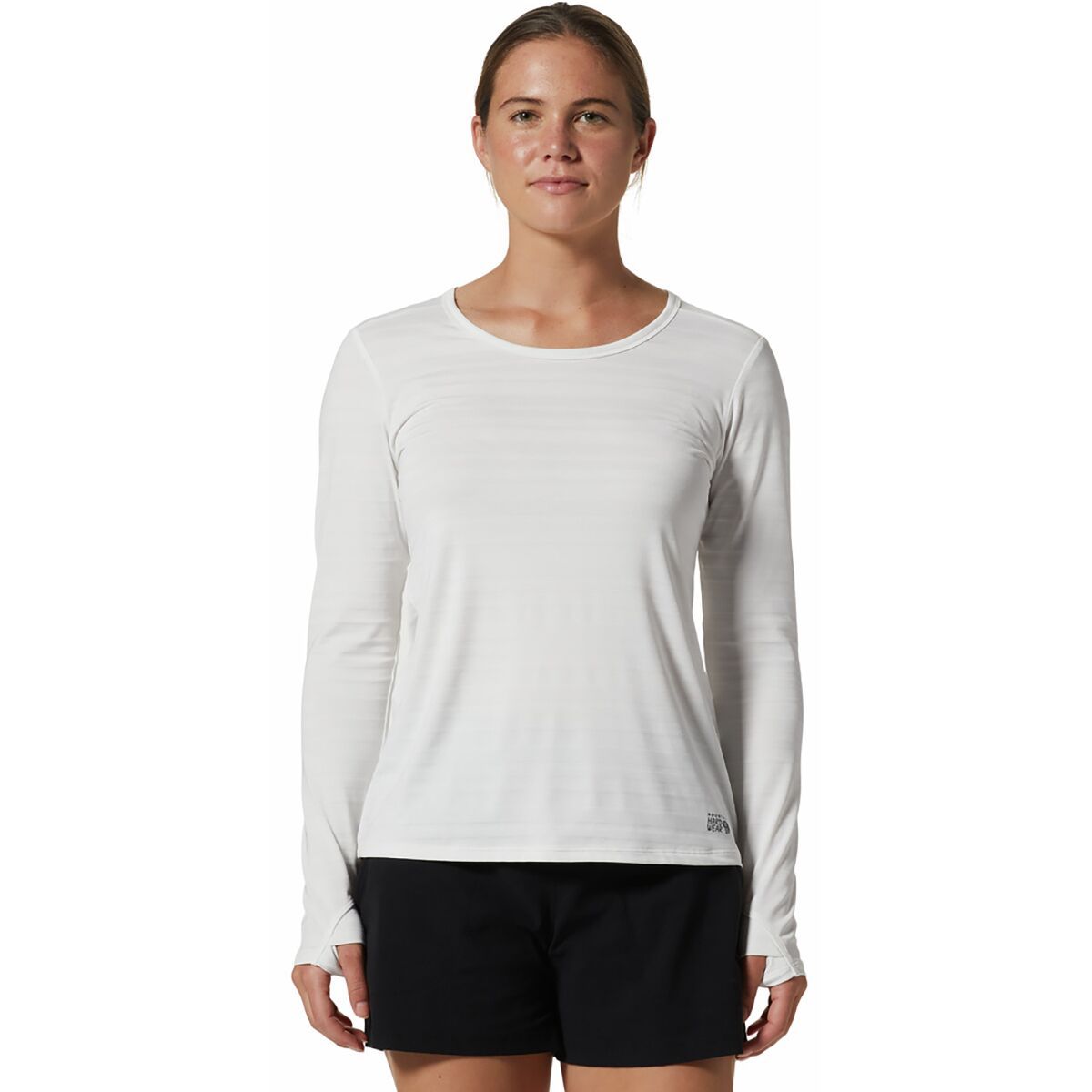 Mountain Hardwear Women's Mighty Stripe Long-Sleeve Top in Blue Slate - Size: Small