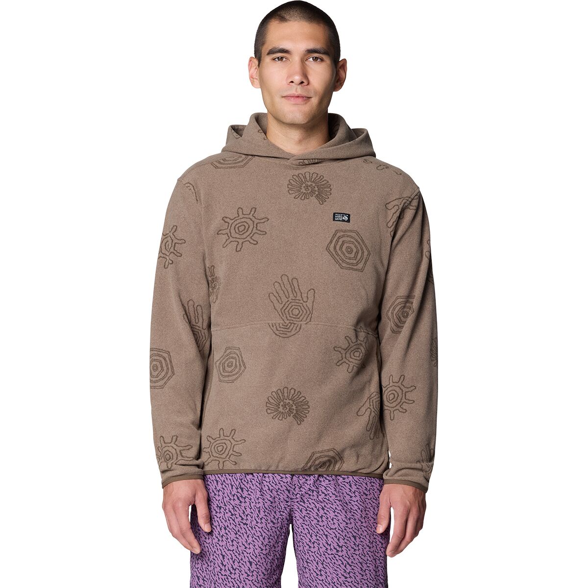 Mountain Hardwear Men's Microchill Hoodie in Tierra Screens Print - Size: Small