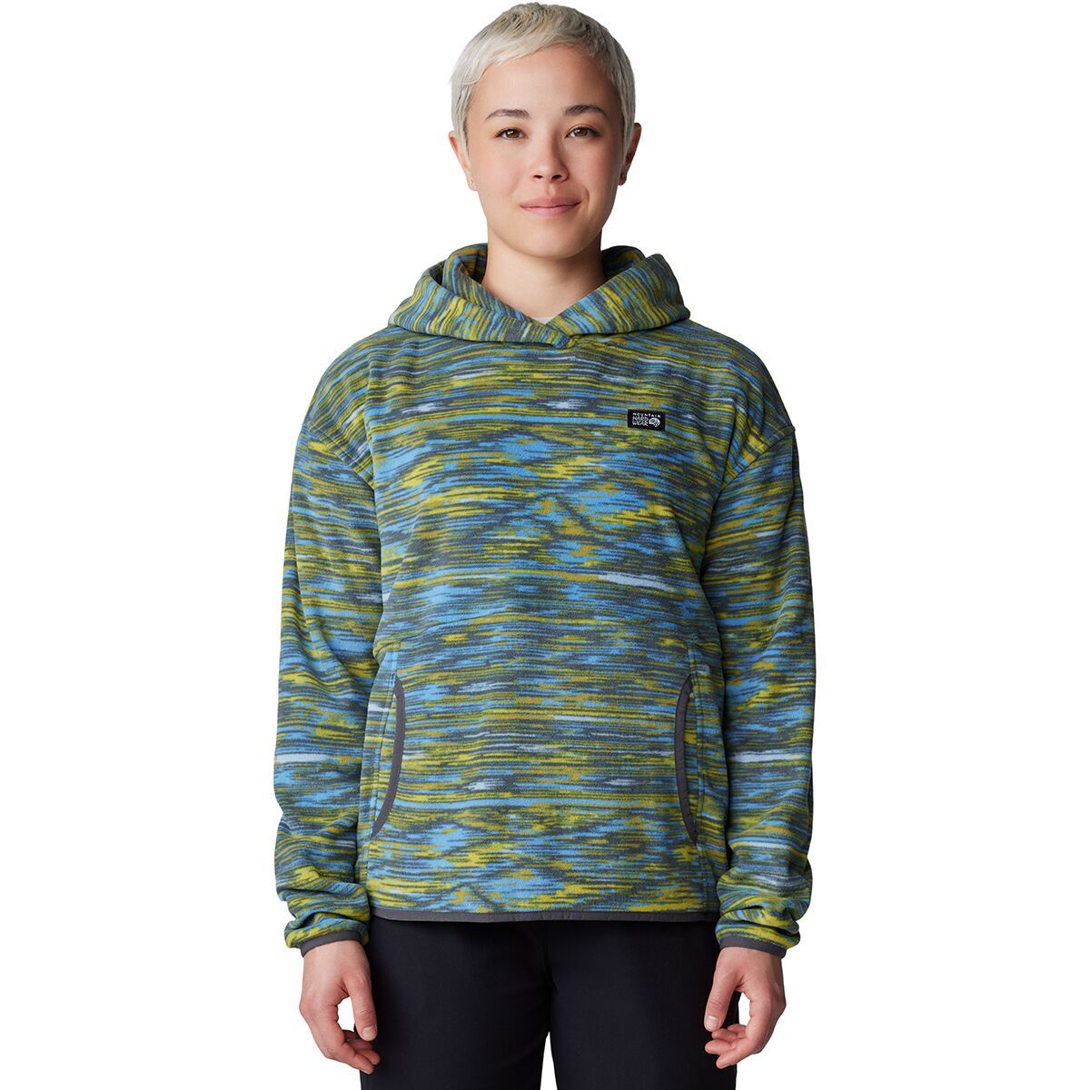 Mountain Hardwear Women's Microchill Hoodie in Lilac Glow Snowdrifts Print - Size: Medium