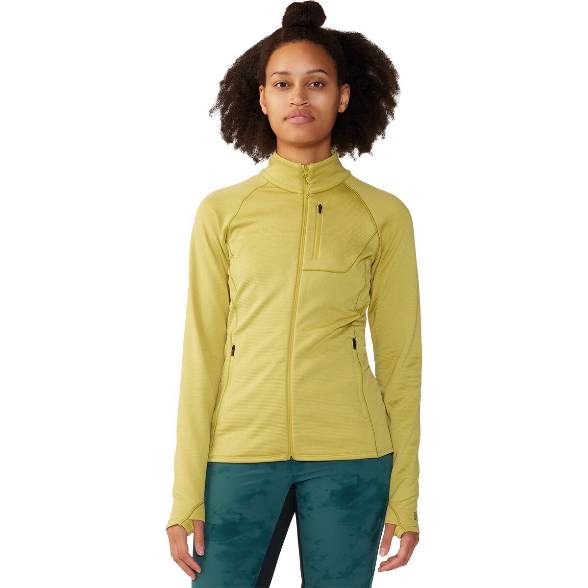 Mountain Hardwear Women's Glacial Trail Full Zip Jacket in Bright Olive - Size: Medium