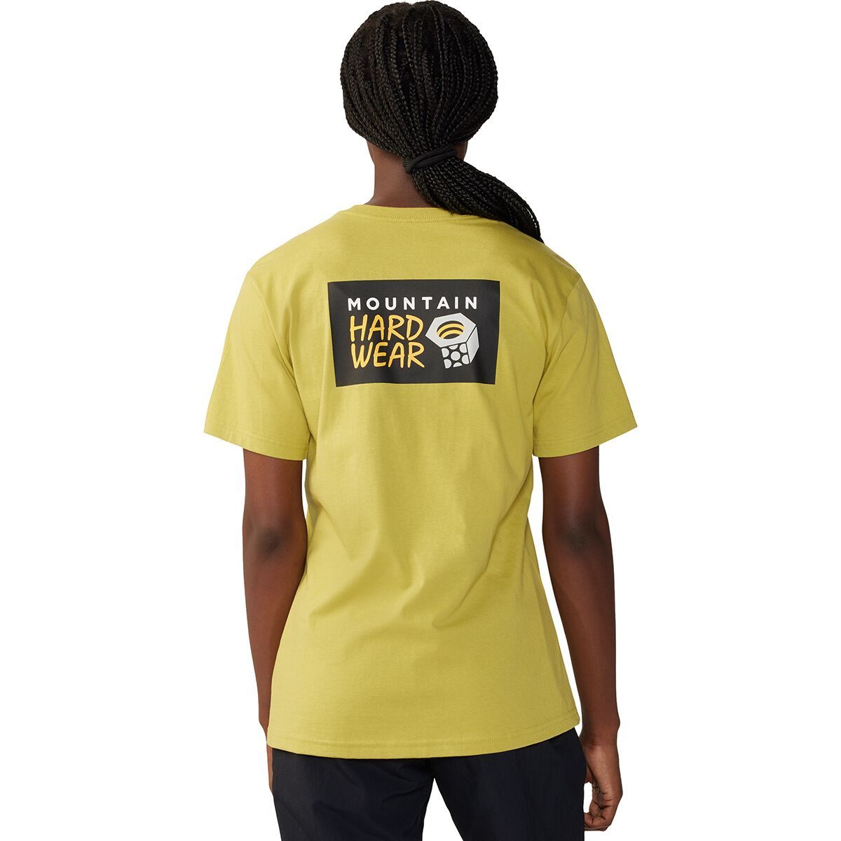 Mountain Hardwear Women's MHW Logo In A Box Short-Sleeve Top in Bright Olive - Size: XS