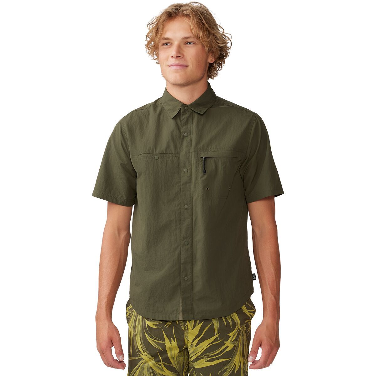 Mountain Hardwear Men's Stryder Short-Sleeve Shirt in Moon Moss Forager Print - Size: XL