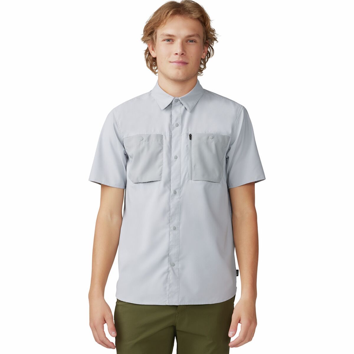 Mountain Hardwear Men's Trail Sender Short-Sleeve Shirt in Glacial / Chalice - Size: XL
