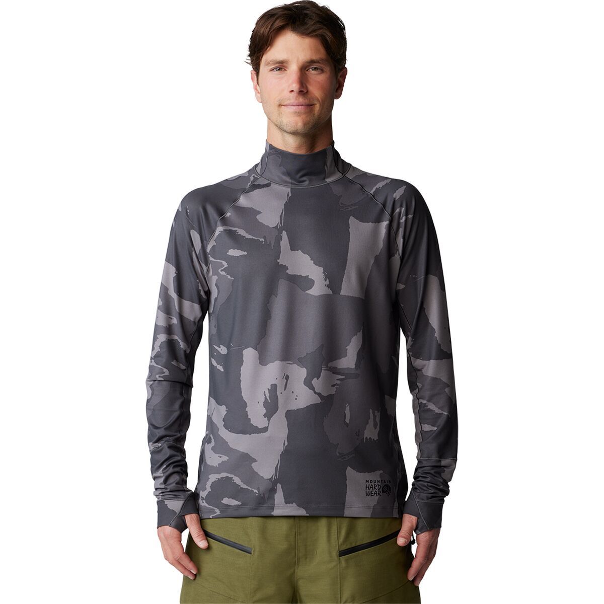 Mountain Hardwear Men's Butter Mockneck Top in Black - Size: XXL