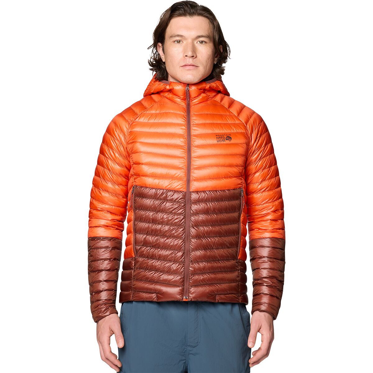 Mountain Hardwear Mountain Hardwear Men's Ghost Whisperer Hooded Jacket in Aspect / Bourbon Brown - Size: XL - $279.29 at Steep and Cheap