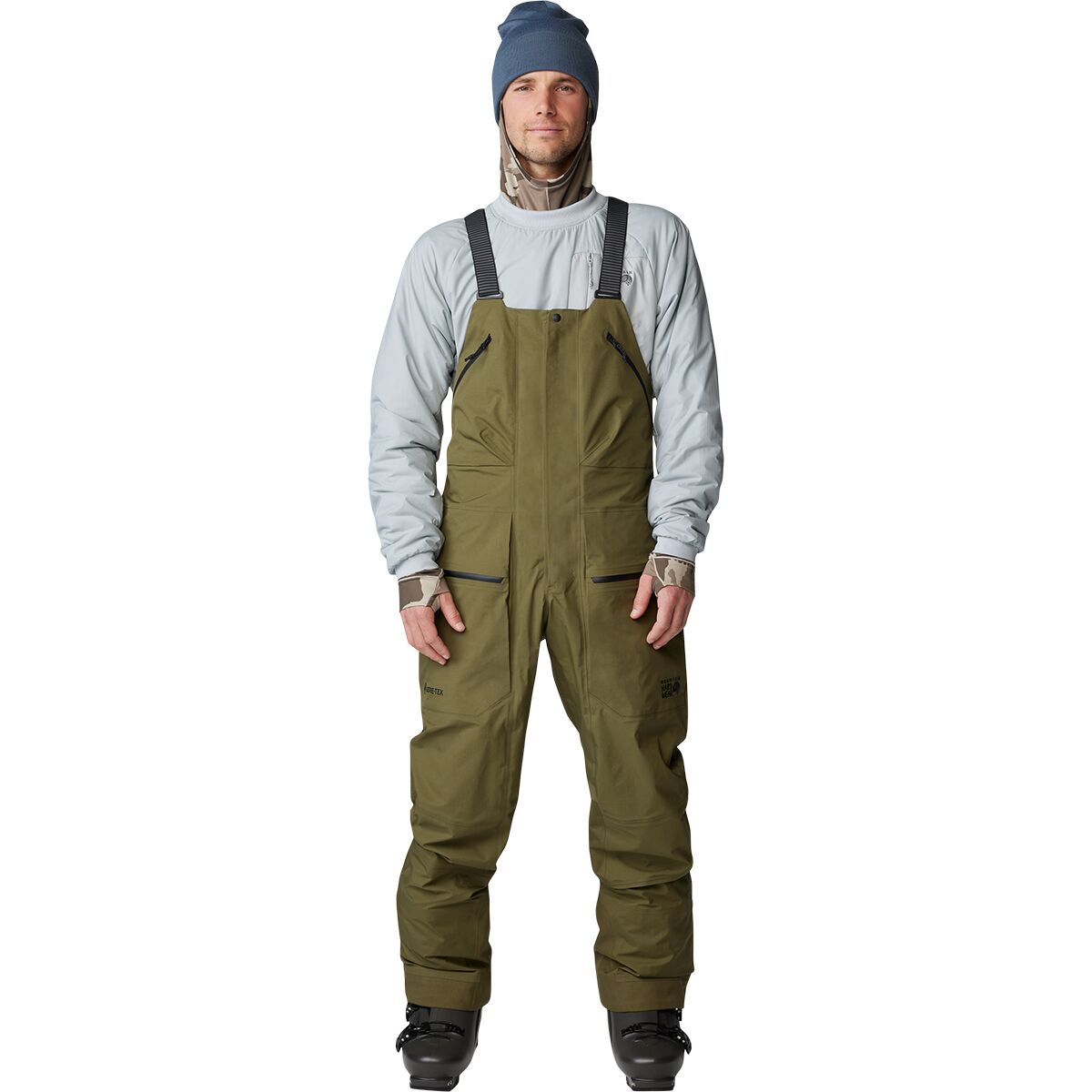 Mountain Hardwear Men's High Exposure GORE-TEX C-Knit Bib Pant in Combat Green - Size: M/Regular
