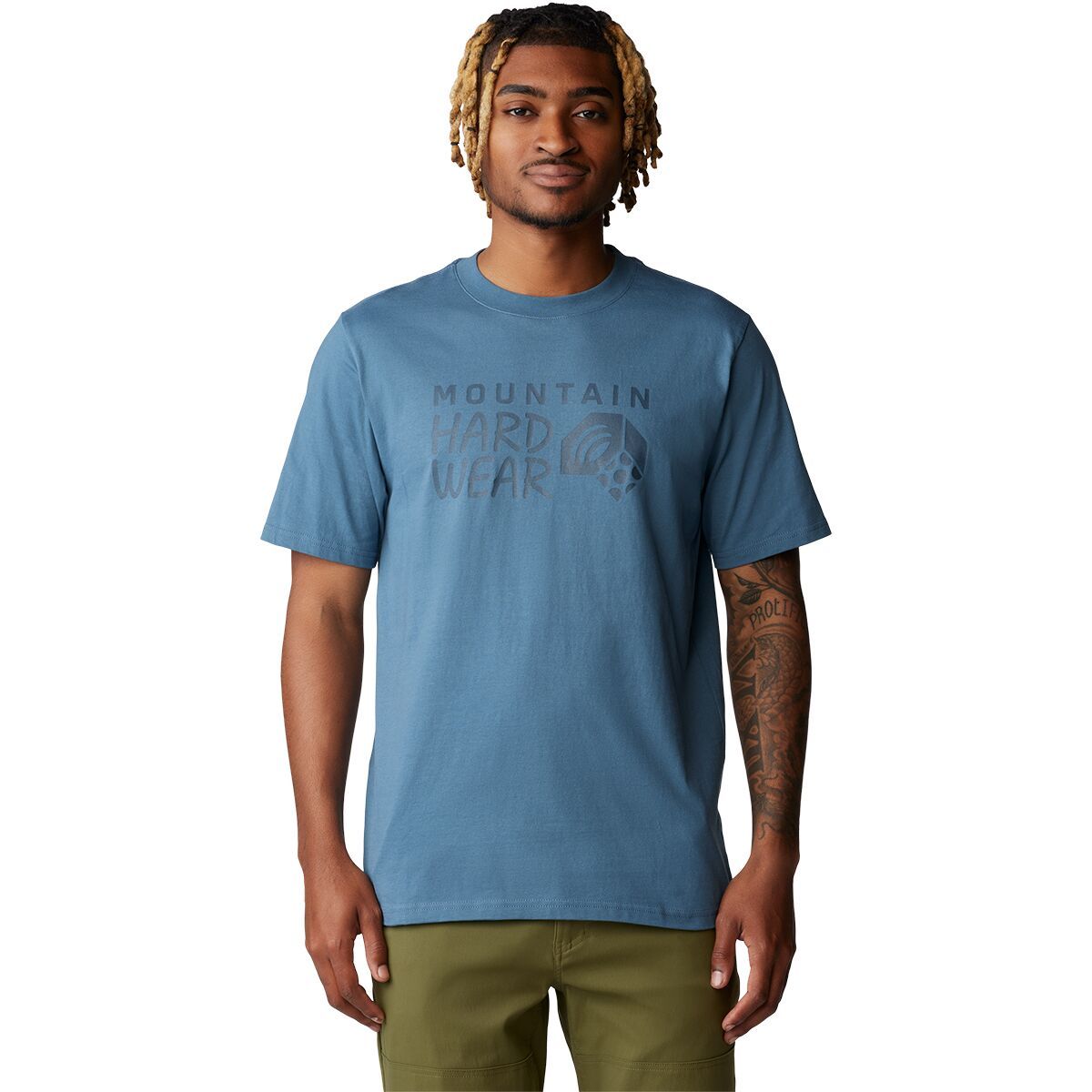 Mountain Hardwear Men's Logo M Short-Sleeve T-Shirt in Asiatic Blue - Size: Large