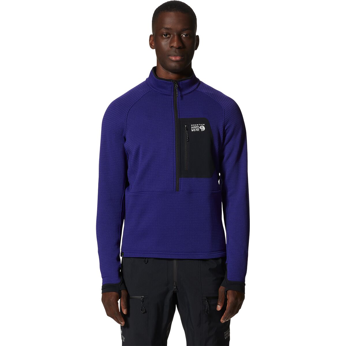 Mountain Hardwear Men's Polartec Power Grid Half-Zip Jacket in Klein Blue Heather - Size: XL