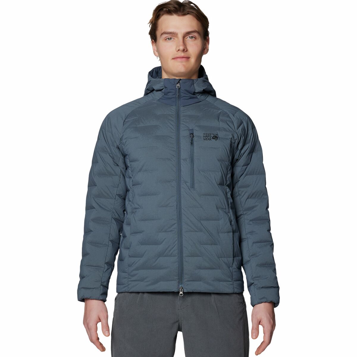 Mountain Hardwear Mountain Hardwear Men's StretchDown Hooded Jacket in Moon Blue - Size: Medium - $244.99 at Steep and Cheap