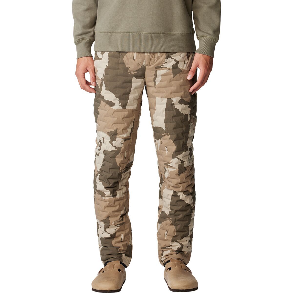 Mountain Hardwear Men's Stretchdown Light Pant in Badlands Snowdrifts Print - Size: XXL/Regular