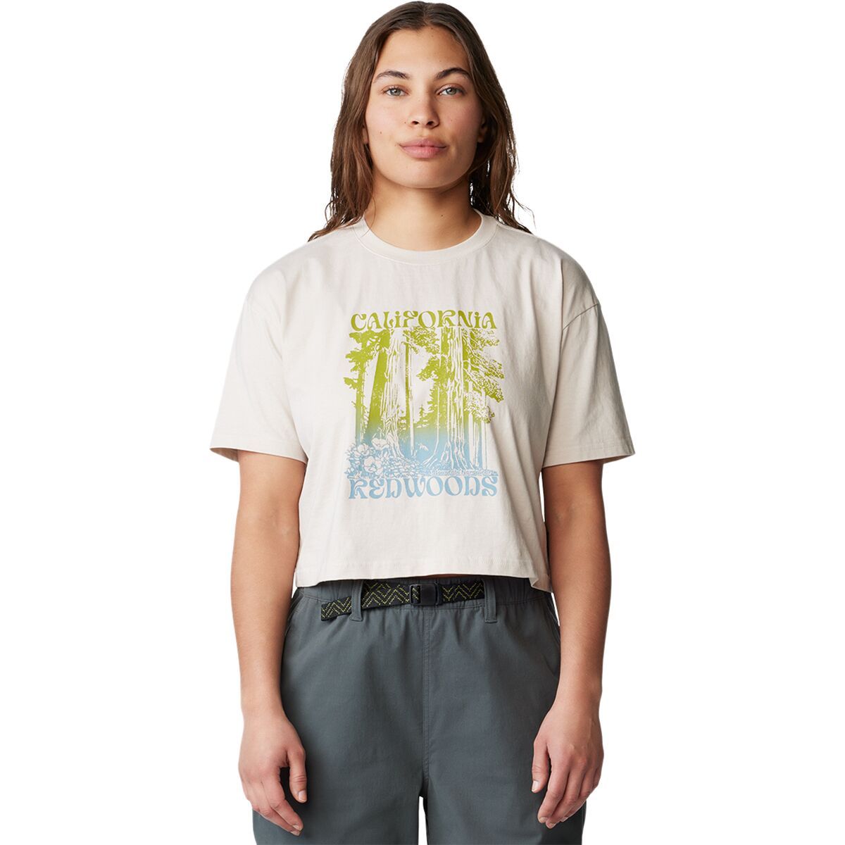 Mountain Hardwear Women's Landmark Boxy Crop Shirt in Talc - Size: XS