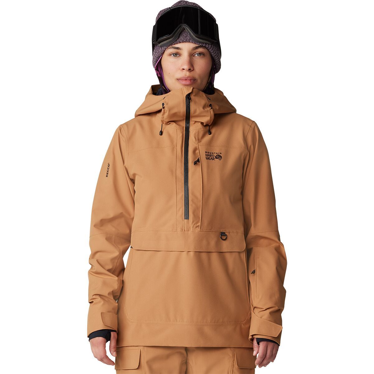 Mountain Hardwear Women's Powder Maven Anorak in Smoky Quartz / Smoky Quartz Vapors Print - Size: Medium