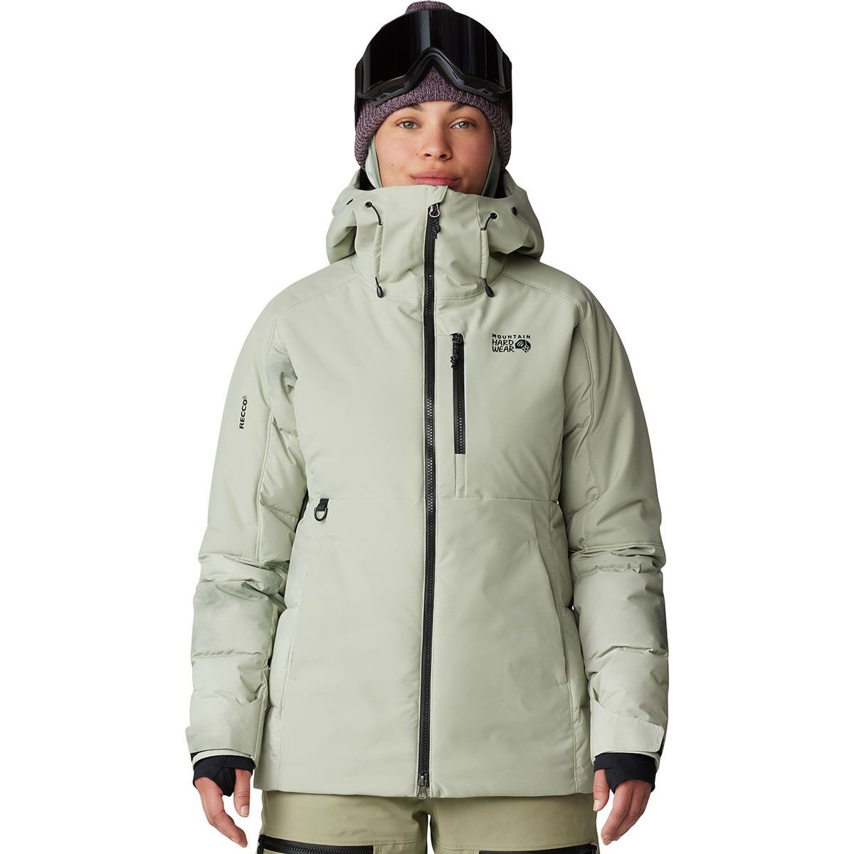 Mountain Hardwear Women's Powder Maven Down Jacket in White Sage - Size: Medium