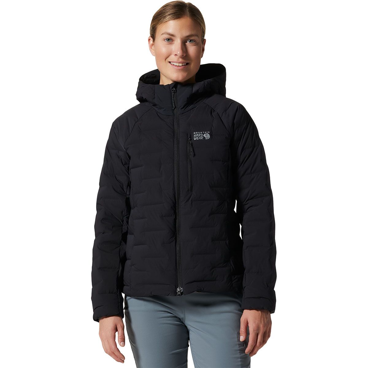Mountain Hardwear Women's Stretchdown Hooded Jacket in Black - Size: Small