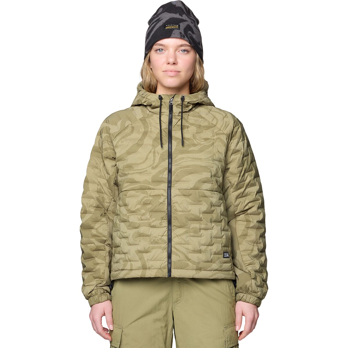 Mountain Hardwear Women's Stretchdown Light Full-Zip Hooded Jacket in Landslide Rockstrata - Size: XS