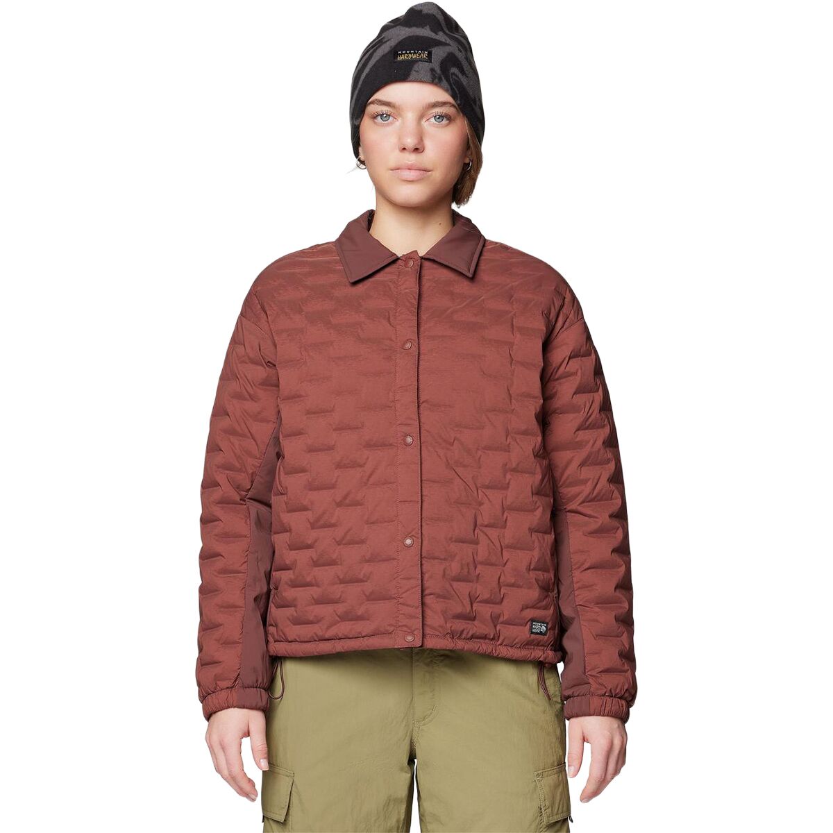Mountain Hardwear Women's Stretchdown Light Snap Jacket in Bourbon Brown - Size: Large