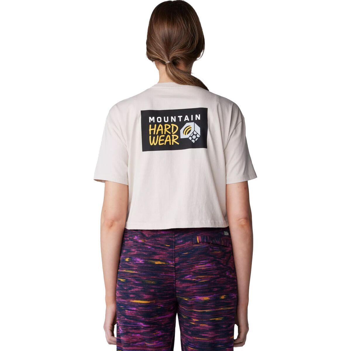 Mountain Hardwear Women's Box Logo Boxy Crop Short-Sleeve Top in Talc - Size: Small