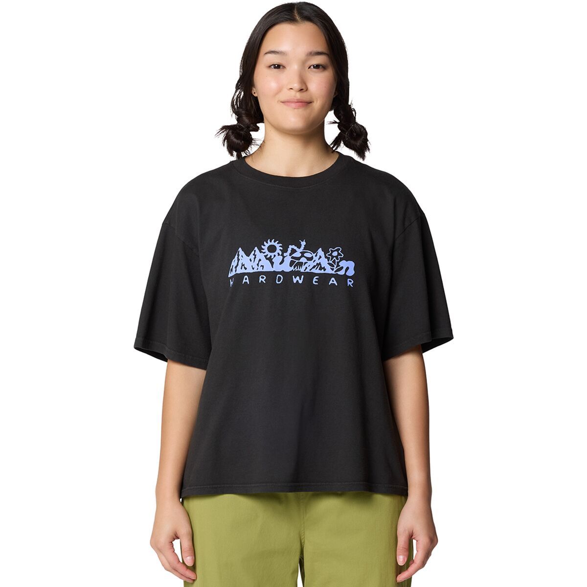 Mountain Hardwear Women's Sun Stash Collab Crop Short-Sleeve Top in Stealth Grey - Size: Large