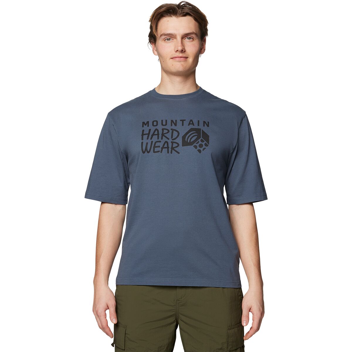 Mountain Hardwear Men's MHW Logo Short-Sleeve T-Shirt in Moon Blue - Size: Small