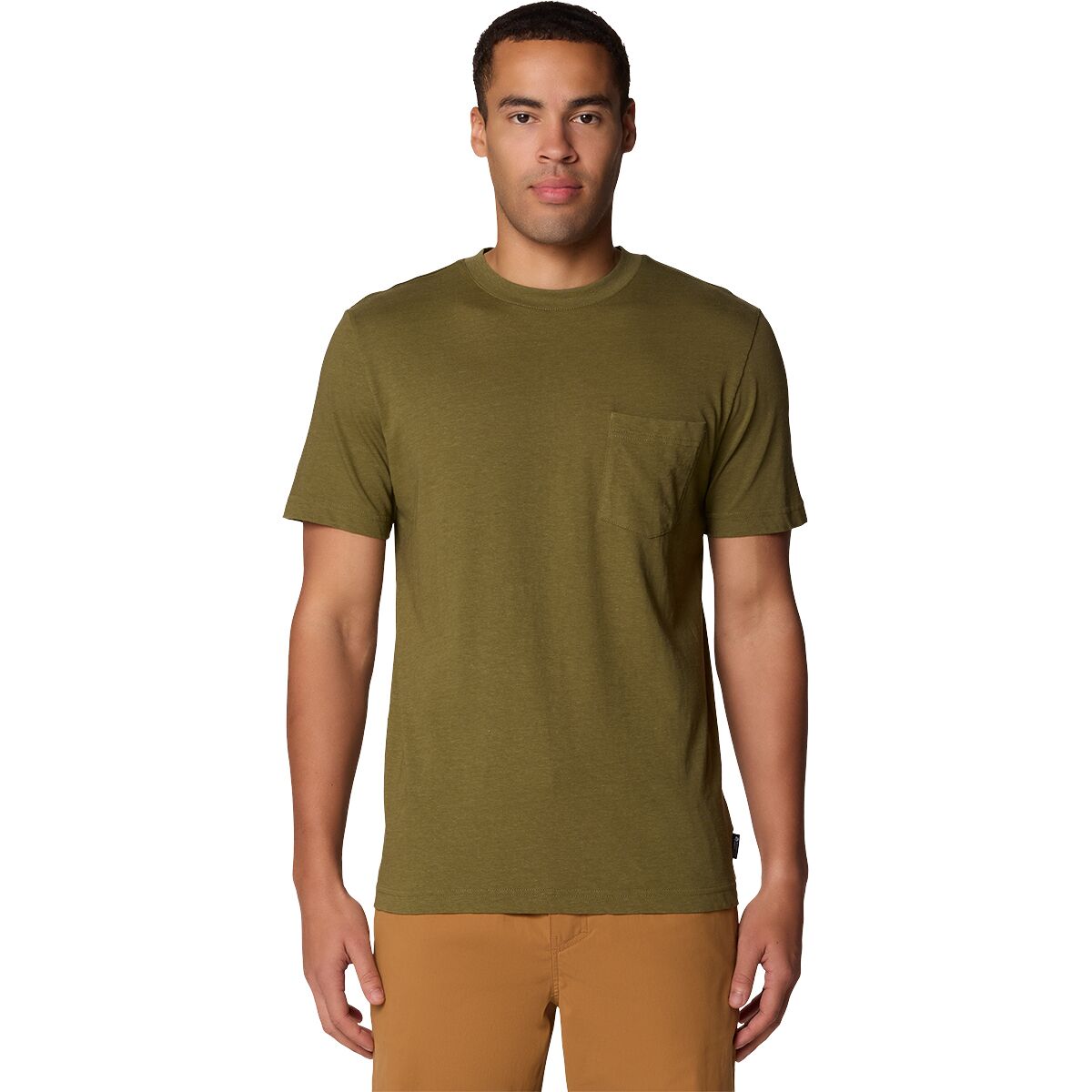 Mountain Hardwear Mountain Hardwear Men's On Edge Short-Sleeve T-Shirt in Combat Green - Size: Small - $33.74 at Steep and Cheap