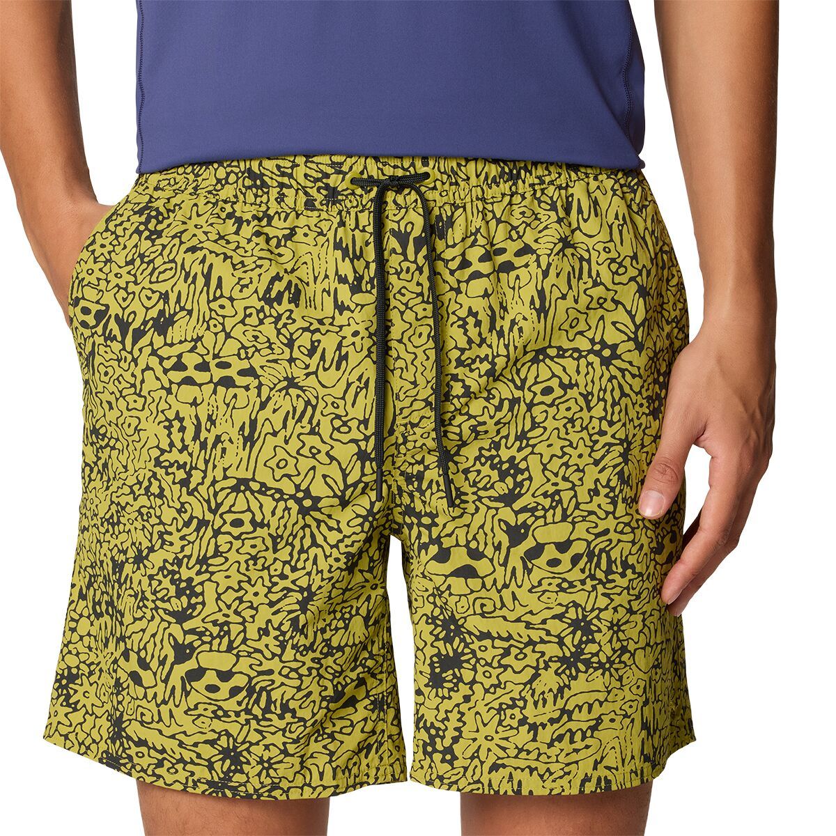 Mountain Hardwear Men's Stryder 7in Swim Short in Moon Moss Forager Print - Size: Small