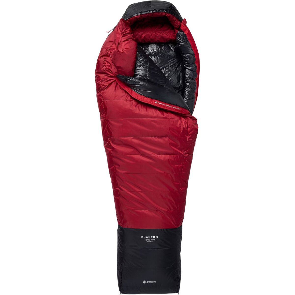 Mountain Hardwear Phantom Windstopper Sleeping Bag: -40F Down in Alpine Red - Size: RegularxLH