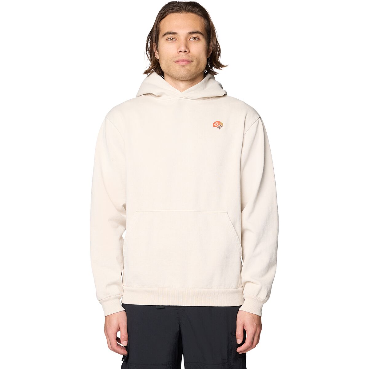 Mountain Hardwear Men's Tri-Color Logo Garment Dyed Hoodie in Fossil - Size: Medium