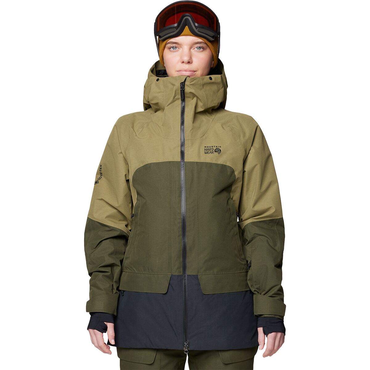 Mountain Hardwear Women's Cloud Bank GORE-TEX Jacket in Landslide / Dark Pine / Black - Size: XL