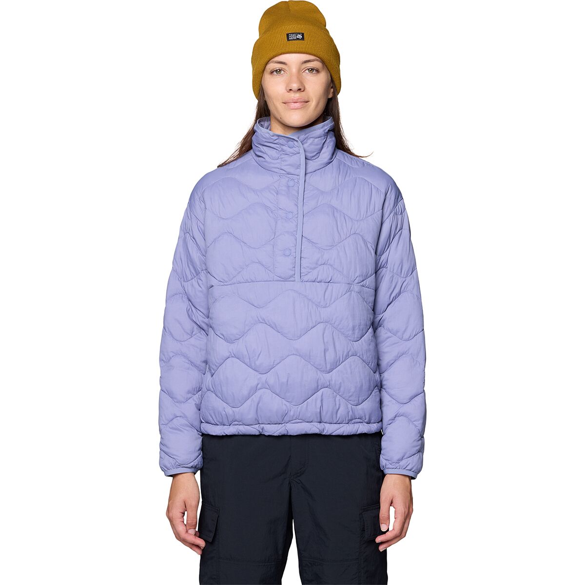 Mountain Hardwear Mountain Hardwear Women's Seek Out Snap Neck Pullover in Avid - Size: Large - $109.44 at SteepandCheap.com