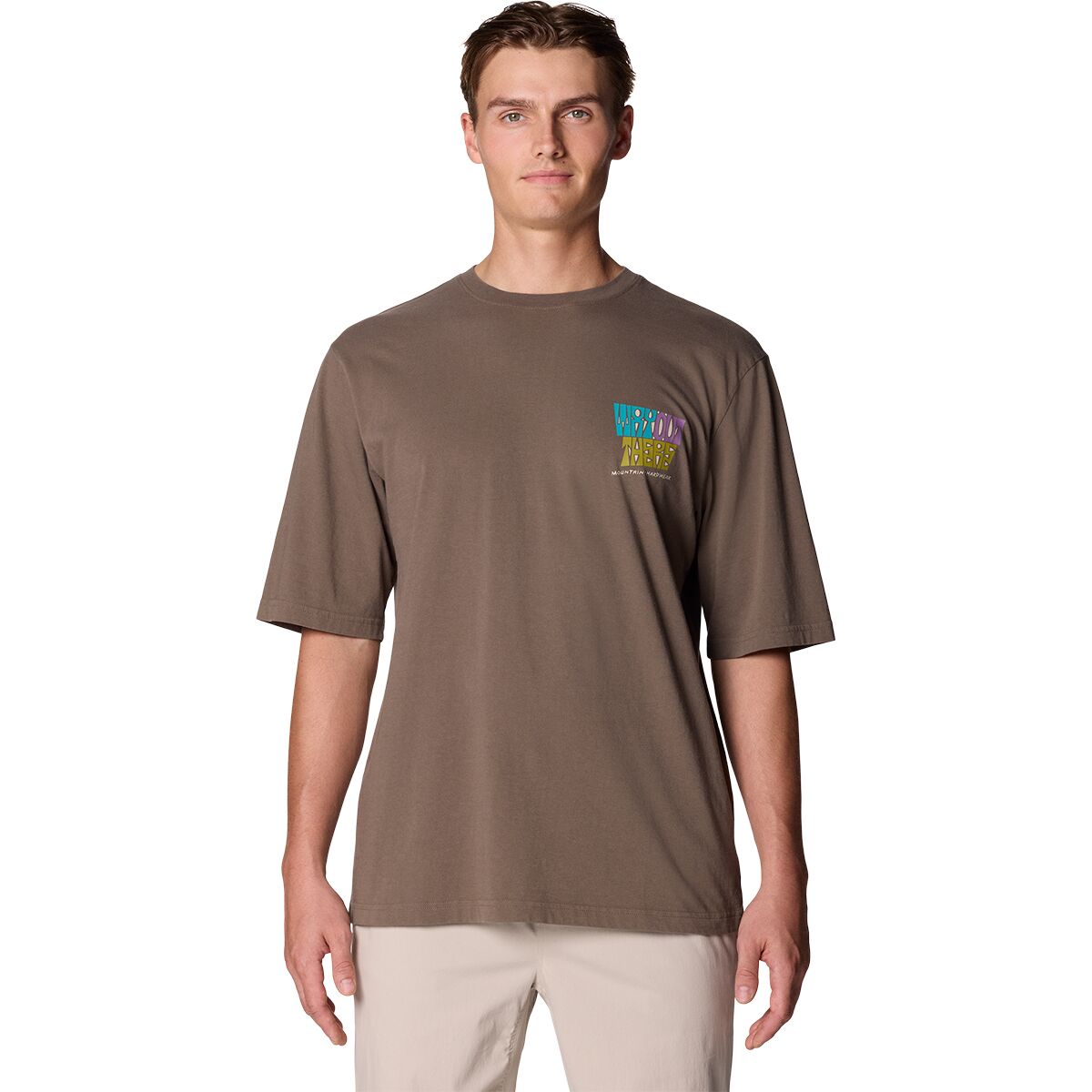 Mountain Hardwear Men's MHW Graphic 3 -Relaxed Short-Sleeve Shirt in Tierra - Size: Small